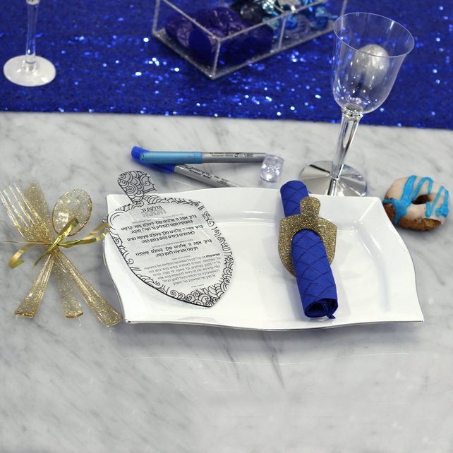 Waterdale Lucite Dreidel Napkin Rings