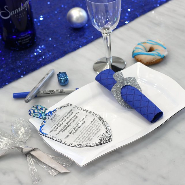 Waterdale Lucite Dreidel Napkin Rings