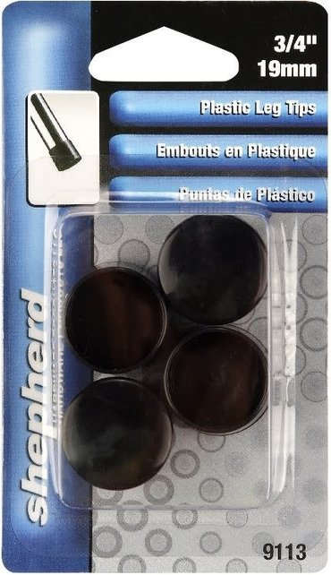 Shepherd Hardware Plastic Leg Tips 4-Pack 1.9 cm