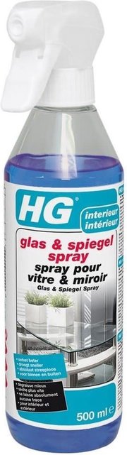HG Glass Cleaner & Mirror Spray 500 ml, Streak-free Cleaning