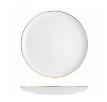 Mesapozelan White Elegant Plate with Gold Edge Ø26cm