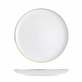 Assiette élégante blanche avec bord doré Ø26cm