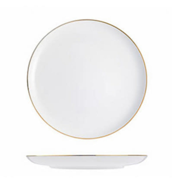 Mesapozelan Weißer eleganter Teller mit Goldrand Ø26cm