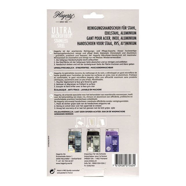 Hagerty Microfibre Gloves To Clean Steel, Chromium, Aluminum And Stainless Steel