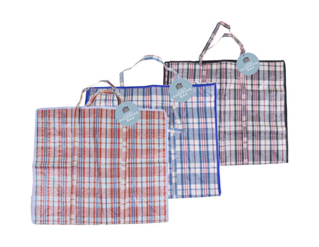 Grote geruite boodschappentas