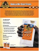 Gorilla Hot Glue Sticks, Mini Size, 4" Long x 0.27" Diameter, 30 Count, Clear