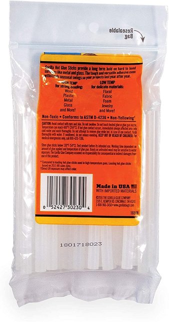 Gorilla Lijmsticks - Lijmpatronen Mini-formaat - 30st - 10cm x  Ø 0.7 cm