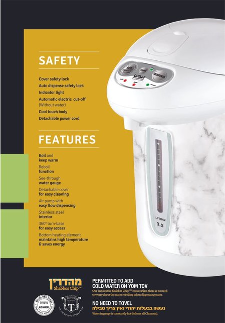 Le Chef Hot Water Pump Pot - 3.5L Marble