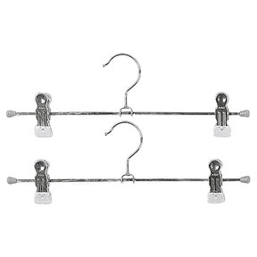 Hanger Clip Metal with 2 Clips Silver 2-pack