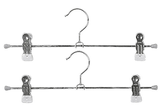 Metaltex Klemm-Hosenbügel Clip Metall mit 2 Clips 35cm silber 2er Pack