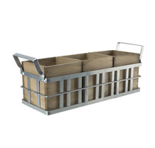 Cosy & Trenty Ferre Besteckhalter aus Metall und Holz – 33 x 11,5 x H14 cm