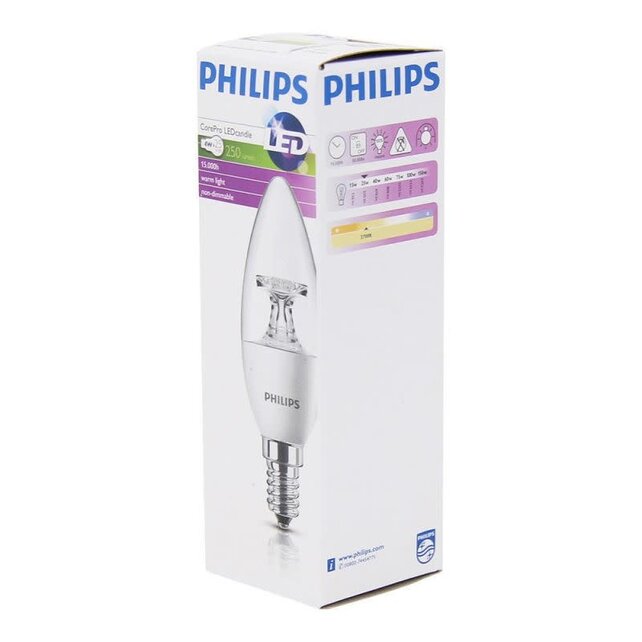 Philips Corepro LED Kaarslamp E14 4W 250lm - 827 Extra Warm Wit | Vervangt 40W