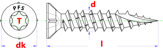 PGB Spaanderplaatschroef VK-Z Ã˜5,00x25 ZnG