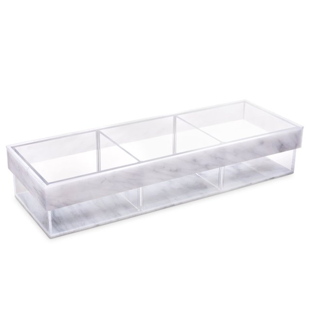 Waterdale Removable Tray 3 Sectional with Divider & Cover, Marble