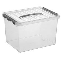 Sunware Q-Line Storage Box 22l Transparent Metallic