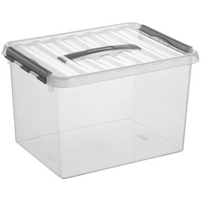 Sunware Q-Line Storage Box 22l Transparent Metallic