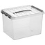 Sunware Sunware Q-Line Boîte de Rangement 22l Transparent Métallisé