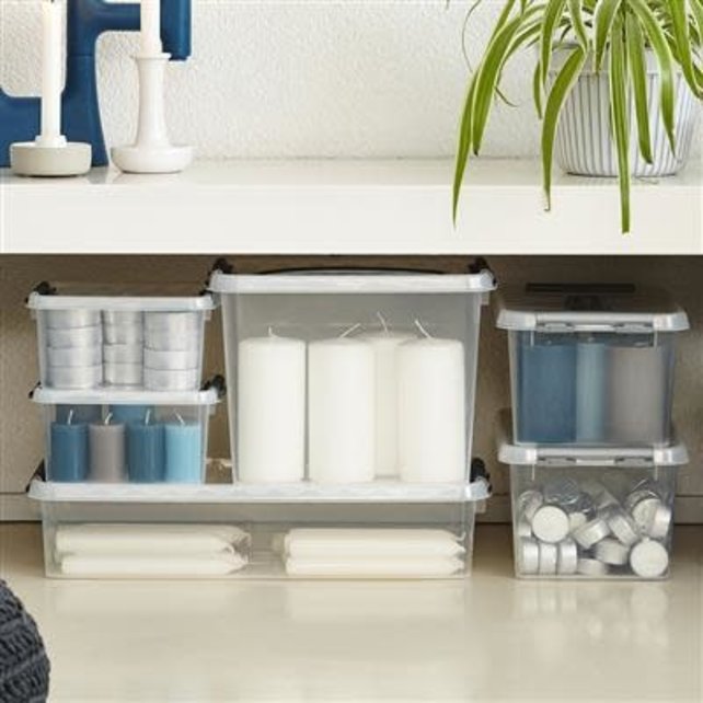 Sunware Q-Line Storage Box 22l Transparent Metallic