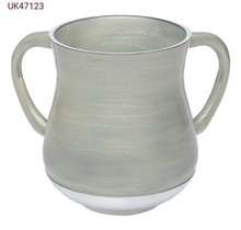 Art Aluminium-Waschbecher 13 cm mit Glitzer – Weiß