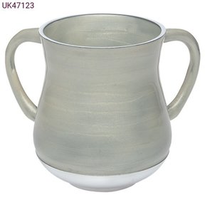 Art Aluminium Washing Cup 13 cm with Glitter - White