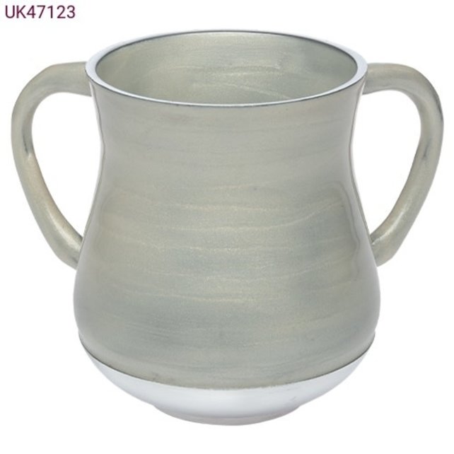 Art Aluminium Washing Cup 13 cm with Glitter - White