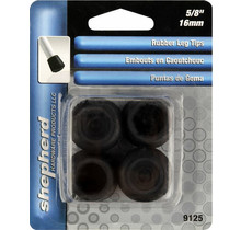 Embout de jambe-Caoutchouc-Noir-5/8"