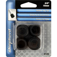 Embout de jambe-Caoutchouc-Noir-5/8"