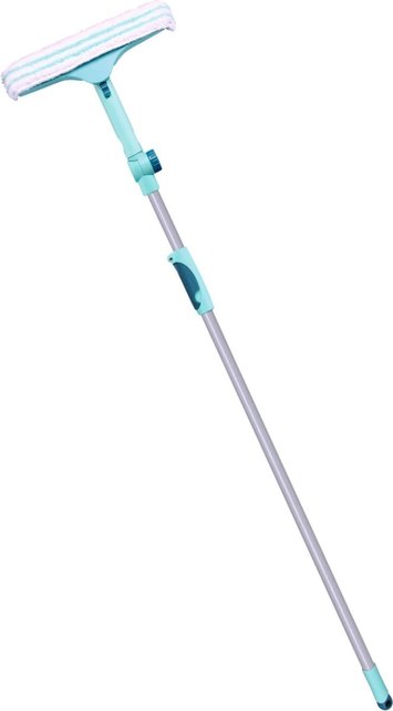 Leifheit 3-in-1 Window Wiper with Telescopic Handle and Rotary Knob (110-190 cm) - 32 cm wipe width - click system