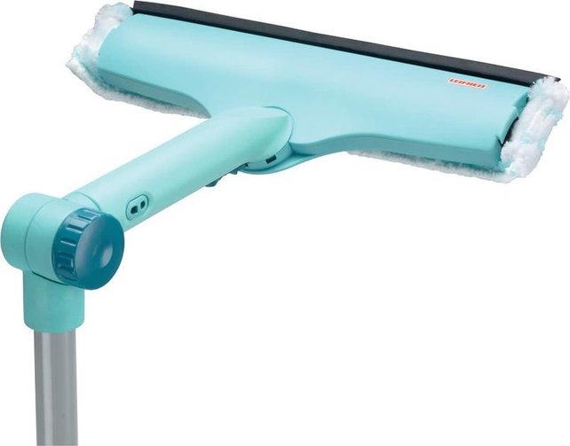 Leifheit 3-in-1 Window Wiper with Telescopic Handle and Rotary Knob (110-190 cm) - 32 cm wipe width - click system