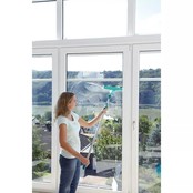 Leifheit 3-in-1-Fensterwischer mit Teleskopstiel und Drehknopf (110–190 cm) – 32 cm Wischbreite – Klicksystem
