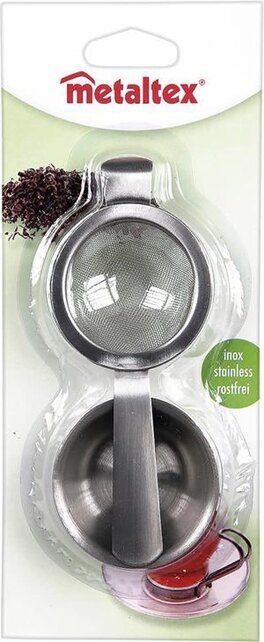 Metaltex Stainless Steel Tea Strainer Including Bowl RVS