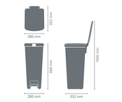 Brabantia StepUp Treteimer, 40 l