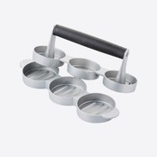 Presse à Hamburger Point-Virgule - Avec Rainures - Pour 3 Mini-Burgers - Aluminium - Ø 6,8 cm