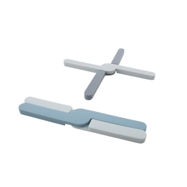 Dotz - Faltbarer Silikon-Topfuntersetzer Grau/Blau