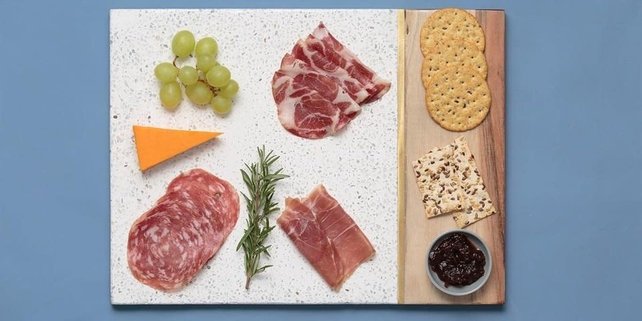 Typhoon Elements serving board made of acacia wood and terrazzo