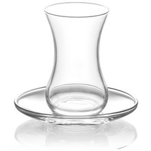 Verres à thé turcs avec soucoupes - 12 pièces