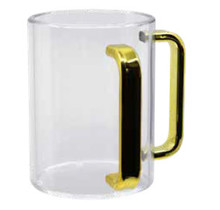 Kingzak Clear Wash  Cup With Golden Handels