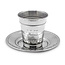 Ner Mitzvah Kiddush Cup and Tray - Stainless Steel