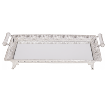 Ner Mitzvah Sliver Plated Glass Tray 60X40cm