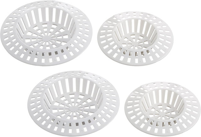 Abflusssieb-Set, 4 Stück – Weiß