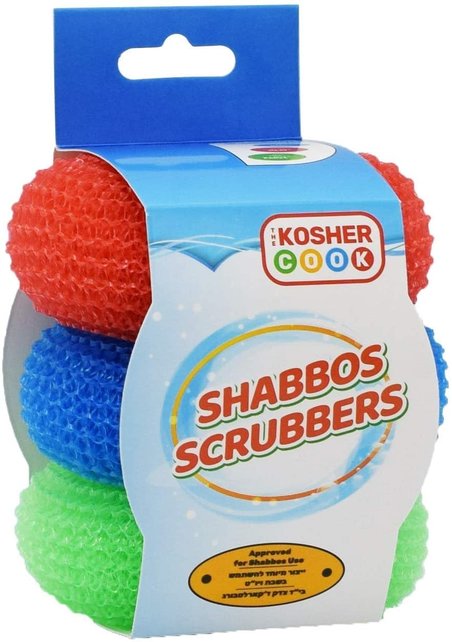 Gommage nettoyant pour vaisselle Kosher Cook Shabbos – Rouge, bleu et vert