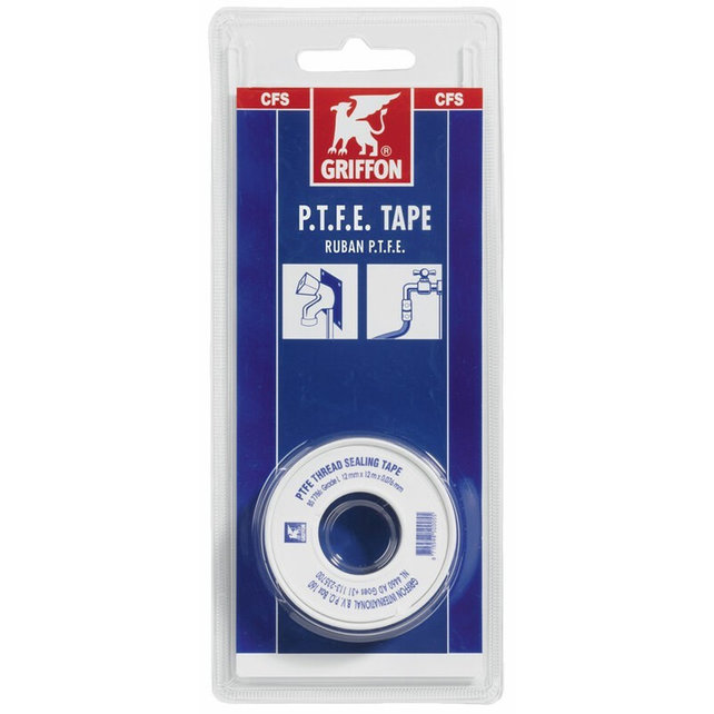 Ruban PTFE Griffon (conduite d'eau) - 12m x 12mm x 0,076mm