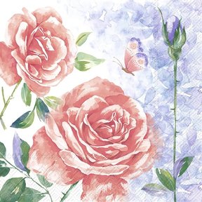 IHR Servietten Aquarell Rose