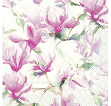 Serviettes IHR Magnolia Poesie Blanc