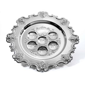Silver Plated Seder Plate (Kaareh) 38cm