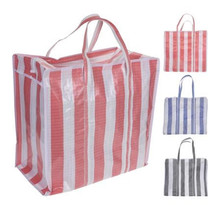 Jumbo-Tasche, gestreift, 550 x 260 x 10 mm, Aufbewahrungstasche, Einkaufstasche, 12 Stück