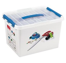 Sunware Sewing box with Tray 22L White Blue - 40 x 30 x 26 cm -Q-line