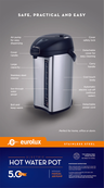 Eurolux  Bouilloire Électrique à Eau Chaude avec Pompe - 5L