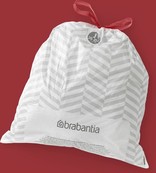 Sacs poubelle Brabantia PerfectFit Code J (23L), 40 sacs - Blanc