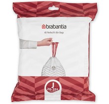 Brabantia PerfectFit Bin Bags Code J ( 23L),  40 Bags - White